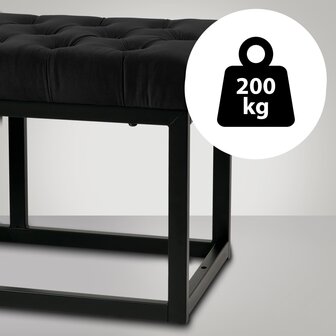 Zitbank Pilsin Fluweel Zwart 120 cm, Zwart