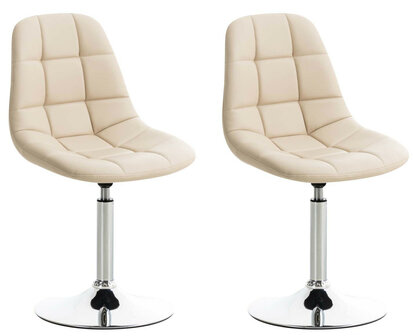 2-delige set stoelen Imel kunstleer, Creme