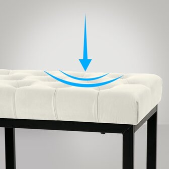 Zitbank Pilsin Fluweel Zwart 120 cm, Creme