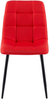 4-delige set eetkamerstoelen Entibas Stof, Rood