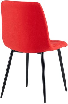 4-delige set eetkamerstoelen Entibas Stof, Rood