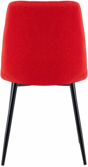 4-delige set eetkamerstoelen Entibas Stof, Rood