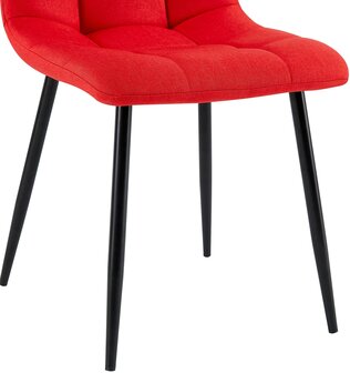 4-delige set eetkamerstoelen Entibas Stof, Rood