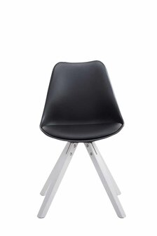 4-delige set stoelen Teulouso kunstleer wit Square, Zwart