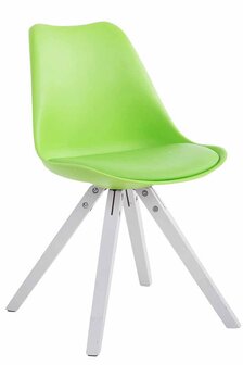 4-delige set stoelen Teulouso kunstleer wit Square, Groen