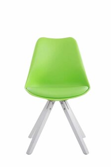 4-delige set stoelen Teulouso kunstleer wit Square, Groen