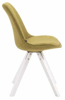 4-delige set bezoekersstoel Teulouso Stof Square wit, Groen