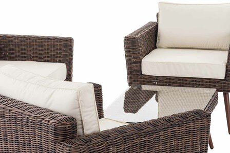 Loungeset Kiruna RondRoodan Bruin-gem&ecirc;leerd 45 cm (Donkerbruin)