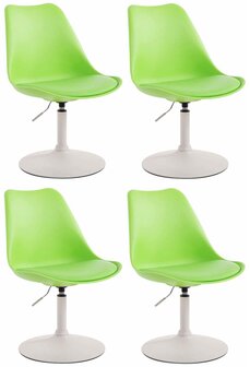 4-delige set eetkamerstoelen Miverack W kunststof, Groen