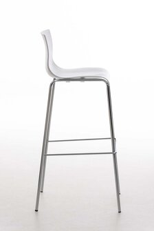 Barstoel Heovor Chroom 4-pootsframe, Wit