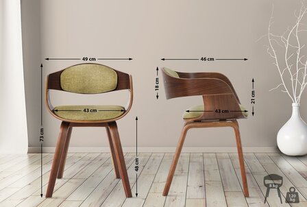 2-delige set stoelen Kongstin Stof, Groen
