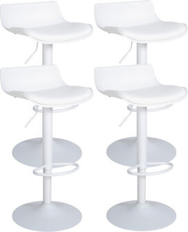 4-delige set barstoelen Oviera kunstleer, Wit