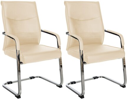 Set van 2 bezoekersstoelen Habort, Creme