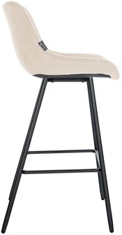 Barkruk Wosten Fluweel, Creme
