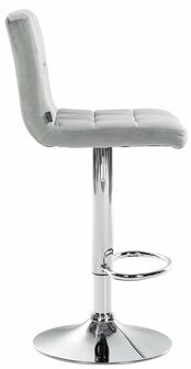 Barkruk Pure Fluweel chroom, Grijs