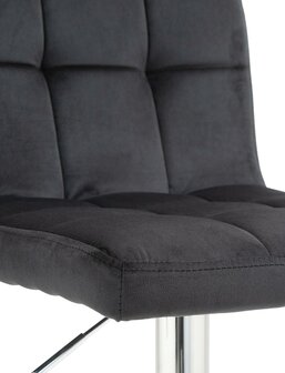 Barkruk Pure Fluweel chroom, Zwart