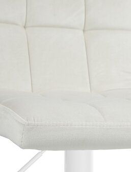 Barkruk Pure fluweel wit, Creme