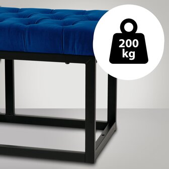 Bank Pilsin Fluweel Zwart 150 cm, Blauw