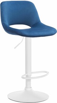 Barkruk Cemdan fluweel wit, Blauw