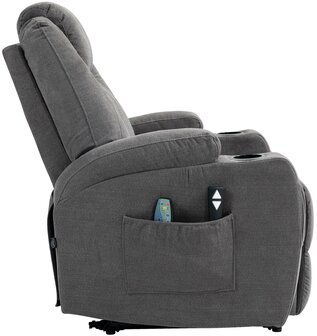 Fauteuil Hiplir met massagefunctie Stof, Grijs