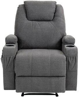 Fauteuil Hiplir met massagefunctie Stof, Grijs