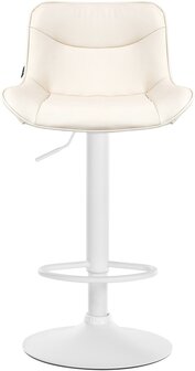 2-delige set barkrukken Venoro kunstleer wit, Creme