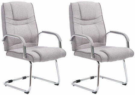 2-delige set stoelen Itteli Stof, Grijs