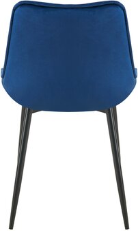 Eetkamerstoel Wellaca Fluweel, Blauw