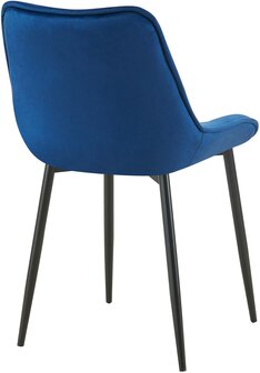 Eetkamerstoel Wellaca Fluweel, Blauw