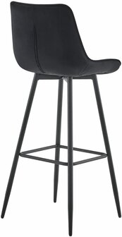 Barkruk Dortfard Fluweel, Zwart