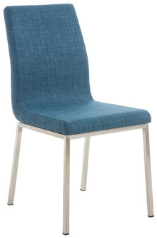 2-delige set eetkamerstoelen Calmor Stof, Blauw