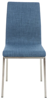 2-delige set eetkamerstoelen Calmor Stof, Blauw