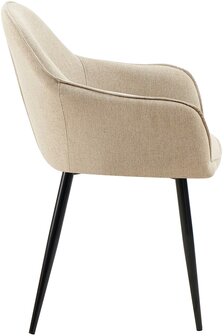 2-delige set eetkamerstoelen Beiso Stof, Taupe