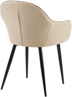 2-delige set eetkamerstoelen Beiso Stof, Taupe