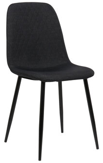 4-delige set stoelen Gevirny Stof, Zwart