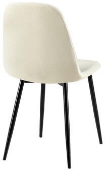 4-delige set stoelen Gevirny Stof, Creme