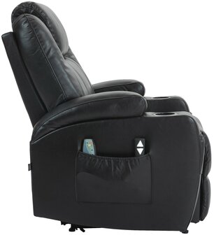 Fauteuil Hiplir met massagefunctie kunstleer, Zwart