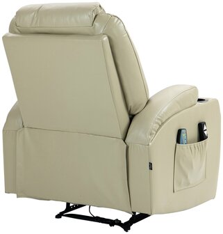 Fauteuil Hiplir met massagefunctie kunstleer, Creme