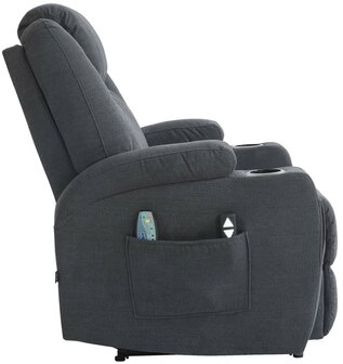 Fauteuil Hiplir met massagefunctie Stof, Grijs