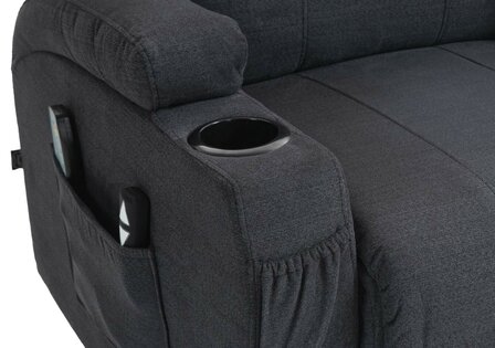 Fauteuil Hiplir met massagefunctie Stof, Grijs