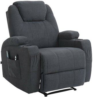 Fauteuil Hiplir met massagefunctie Stof, Grijs