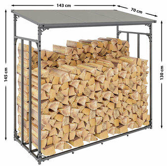 Houtopslag + afdekzeil Ruston Metaal S, 