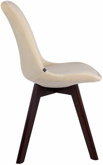 4-delige set bezoekersstoelen Birnii V2 fluweel walnoot, Creme