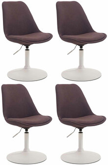 4-delige set stoelen Miverack W Stof, Bruin