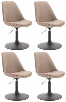 4-delige set stoelen Miverack B Stof, Taupe