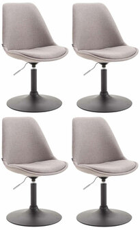 4-delige set stoelen Miverack B Stof, Grijs