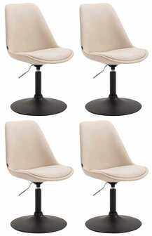 4-delige set stoelen Miverack B Stof, Creme