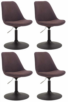 4-delige set stoelen Miverack B Stof, Bruin