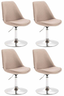 4-delige set stoelen Miverack C stof, Taupe