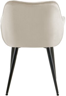 4-delige set stoelen Tinni fluweel, Creme